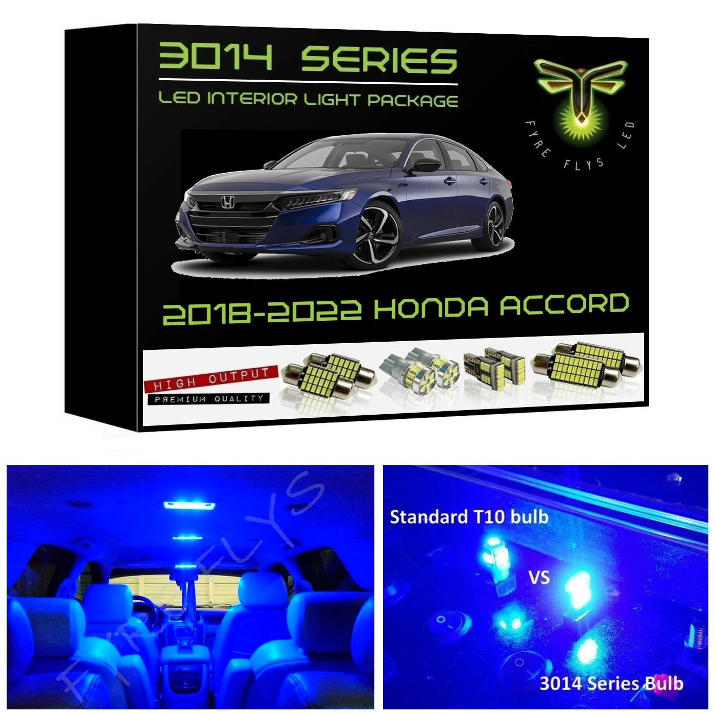 2018-2022 Honda Accord Super Bright LED interior light kit 3014 Series