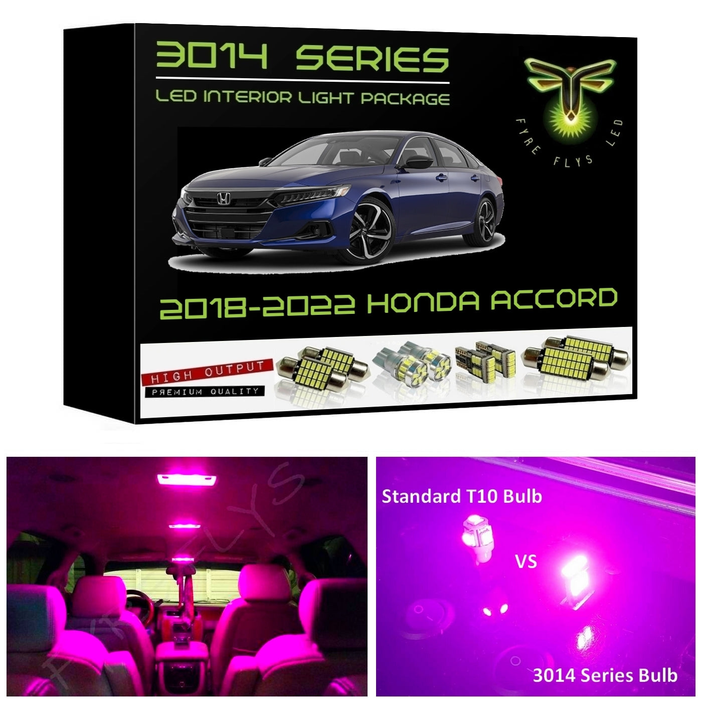 2018-2022 Honda Accord Super Bright LED interior light kit 3014 Series