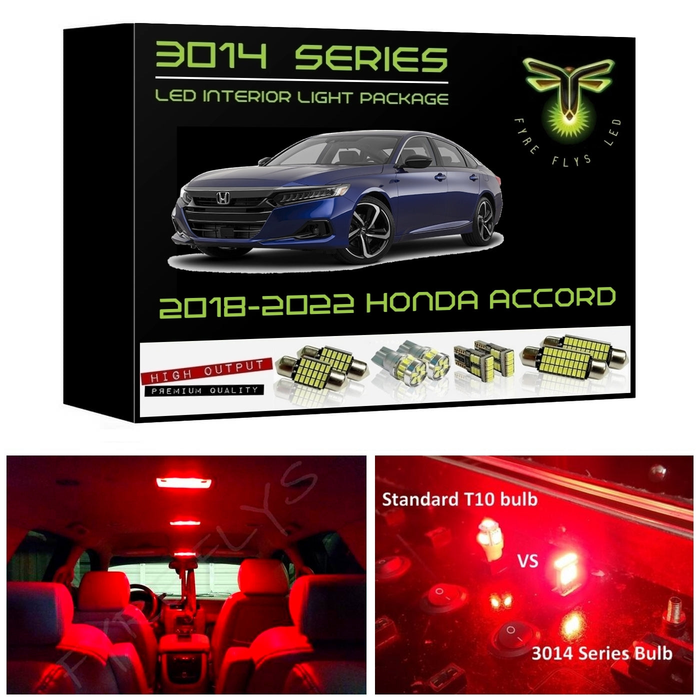 2018-2022 Honda Accord Super Bright LED interior light kit 3014 Series