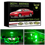 2001-2005 Honda Civic Coupe, Sedan or Hatchback Super Bright 3014 Series LED interior light kit