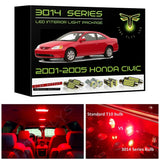 2001-2005 Honda Civic Coupe, Sedan or Hatchback Super Bright 3014 Series LED interior light kit