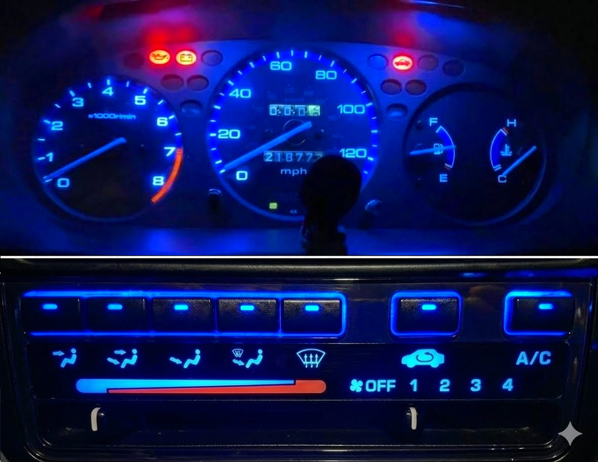 Gauge Cluster & AC Controls & Indicator LED package for 1996-1998 Honda Civic