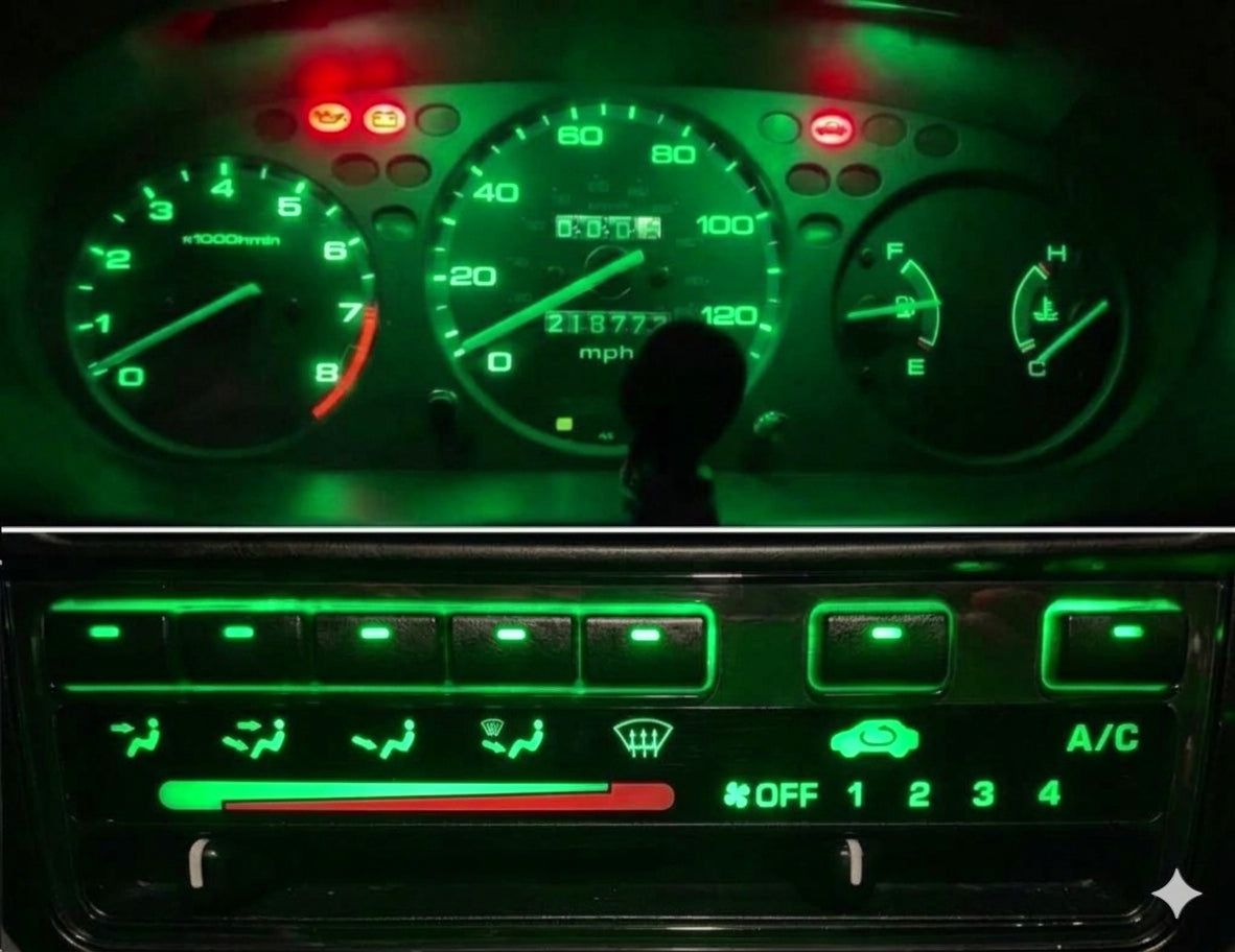 Gauge Cluster & AC Controls & Indicator LED package for 1996-1998 Honda Civic