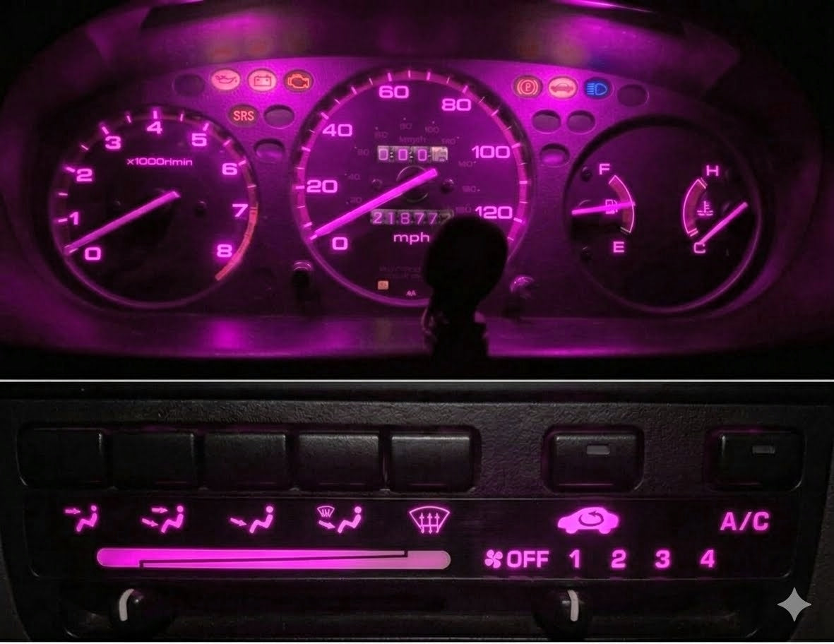 Gauge Cluster & AC Controls & Indicator LED package for 1996-1998 Honda Civic
