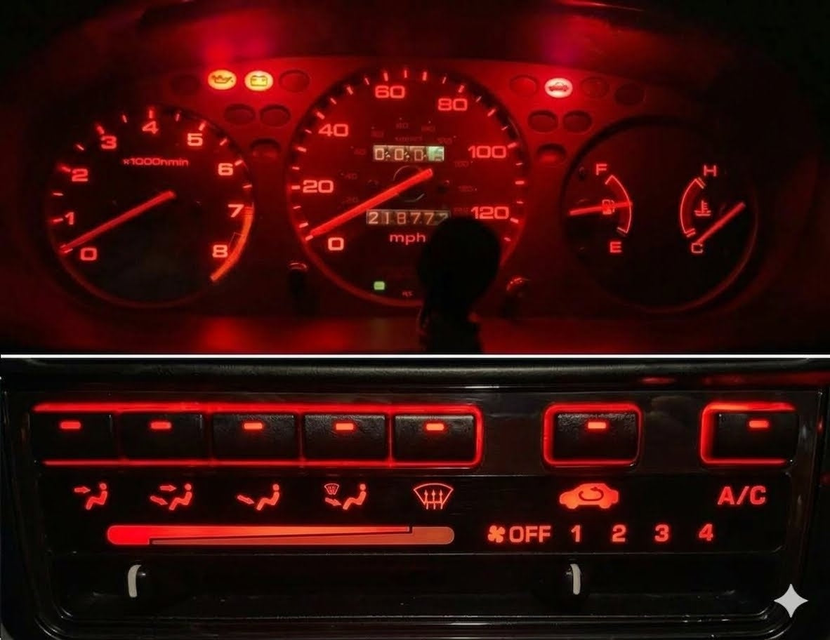 Gauge Cluster & AC Controls & Indicator LED package for 1996-1998 Honda Civic