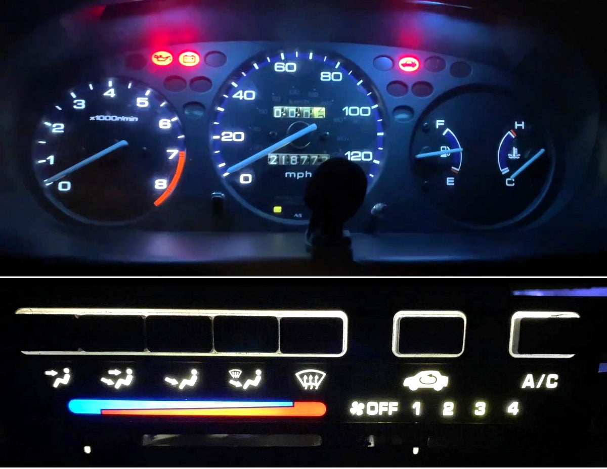 Gauge Cluster & AC Controls & Indicator LED package for 1996-1998 Honda Civic