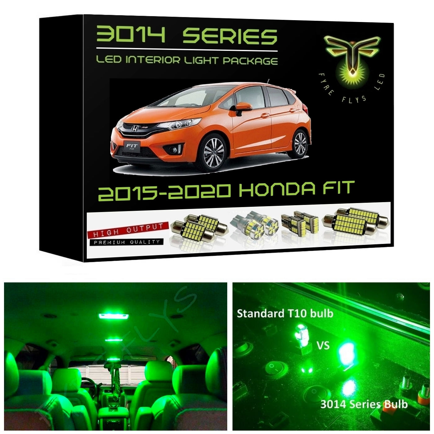 2015-2020 Honda Fit Super Bright 3014 Series LED interior light kit