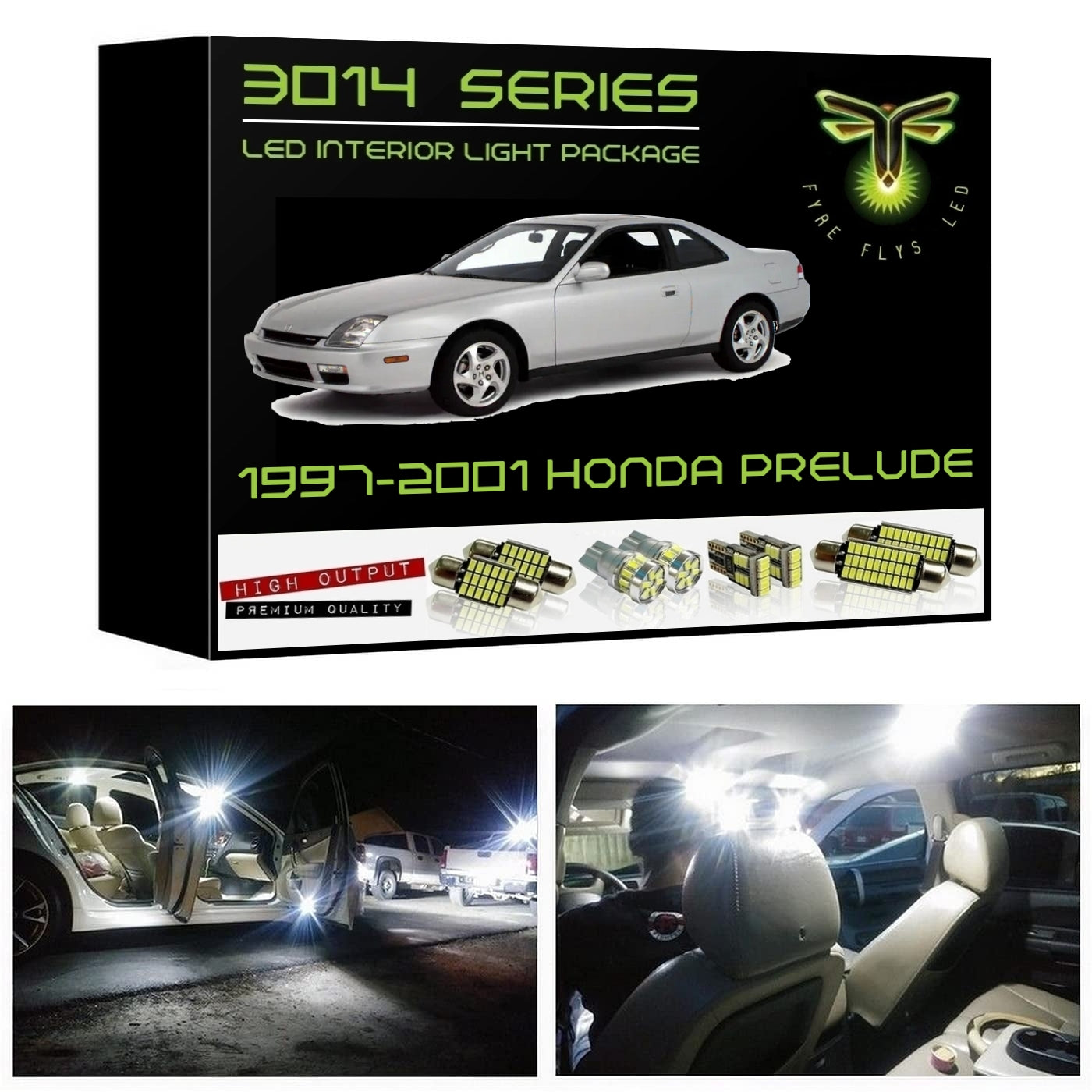 1997-2001 Honda Prelude Super Bright 3014 Series LED interior light kit
