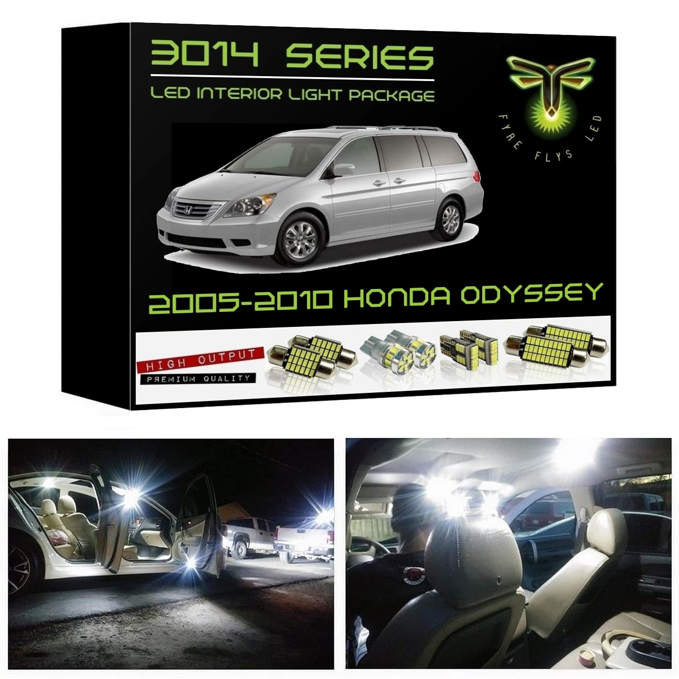 2005-2010 Honda Odyssey Super Bright 3014 Series LED interior light kit