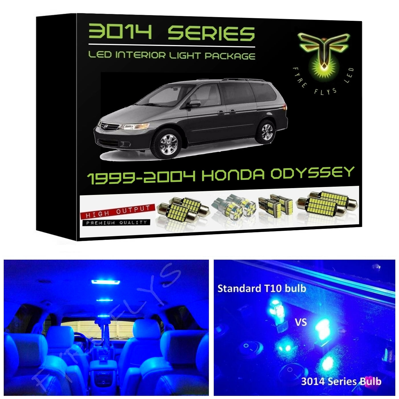 1999-2004 Honda Odyssey Super Bright 3014 Series LED interior light kit