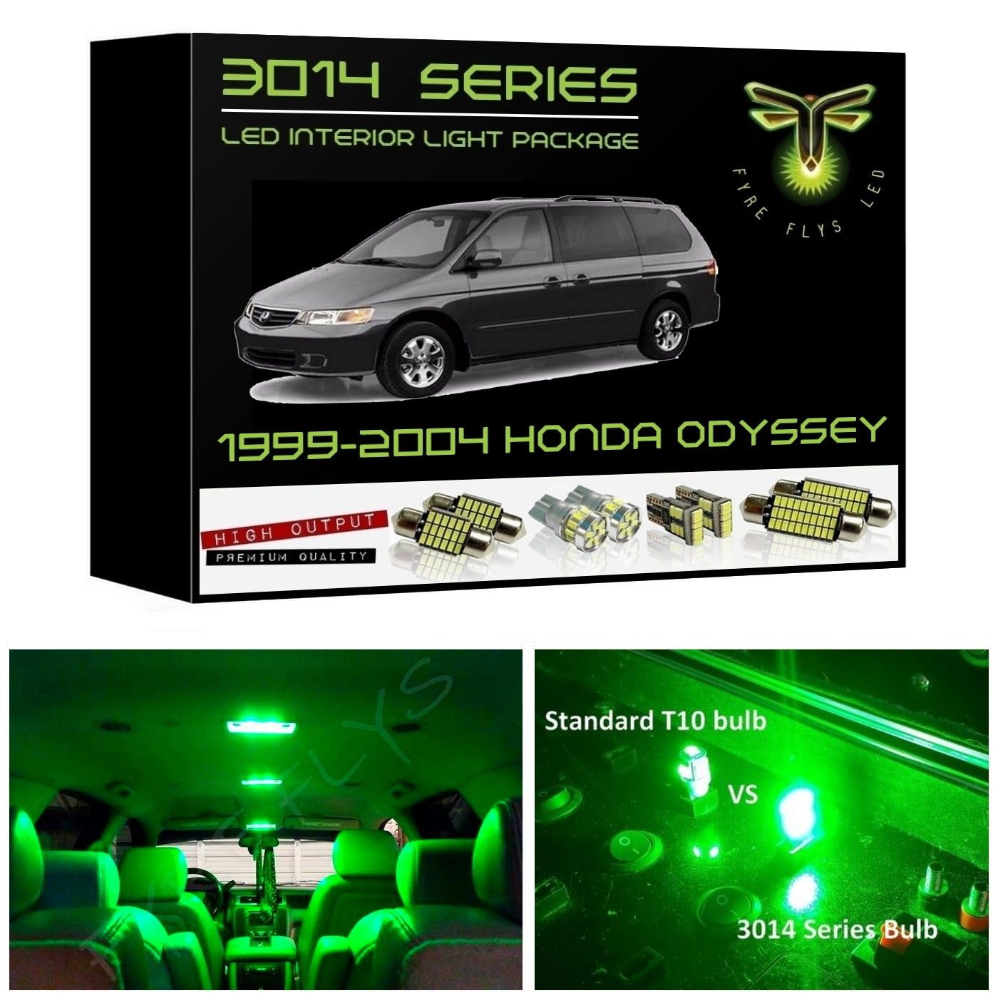 1999-2004 Honda Odyssey Super Bright 3014 Series LED interior light kit