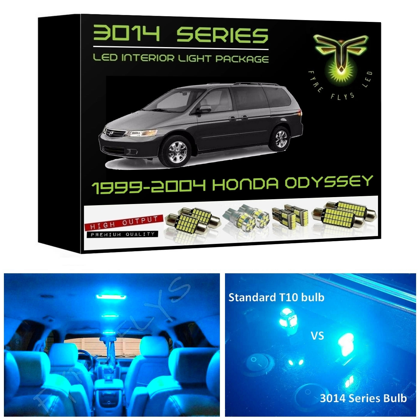 1999-2004 Honda Odyssey Super Bright 3014 Series LED interior light kit