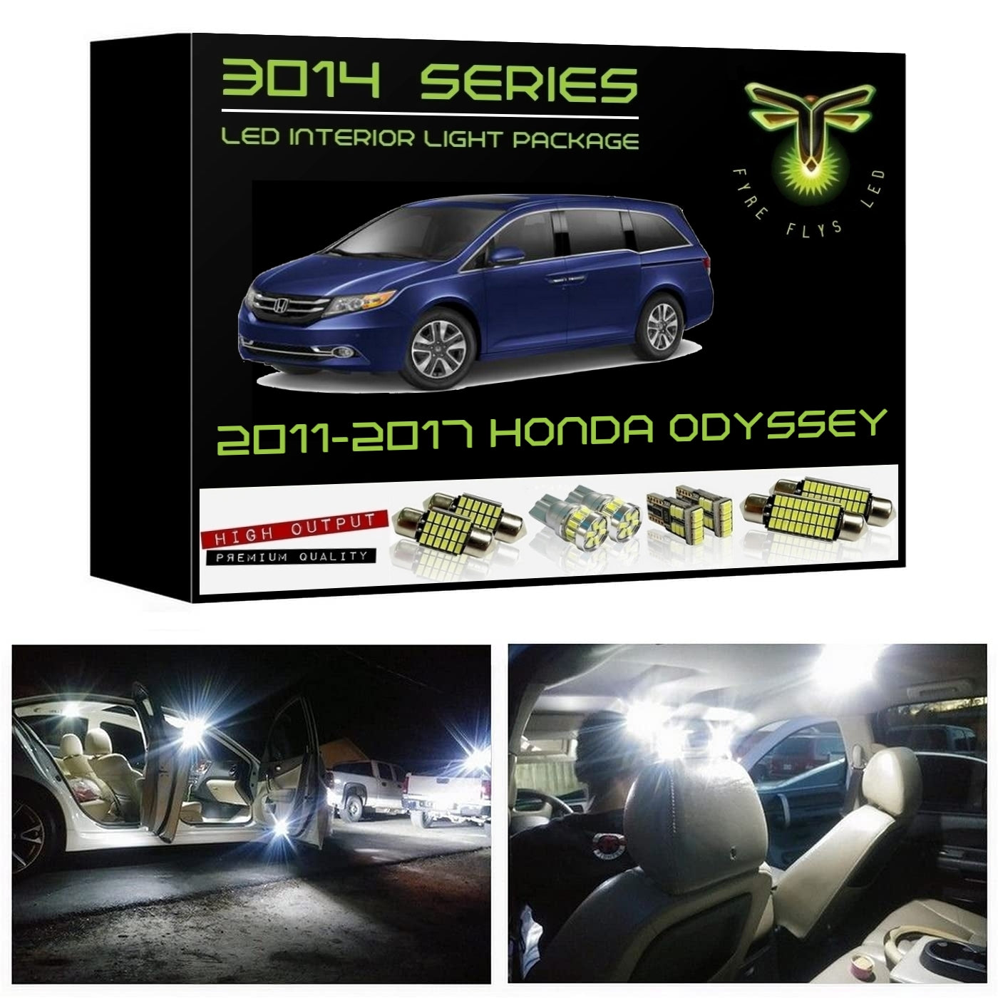 2011-2017 Honda Odyssey Super Bright 3014 Series LED interior light kit