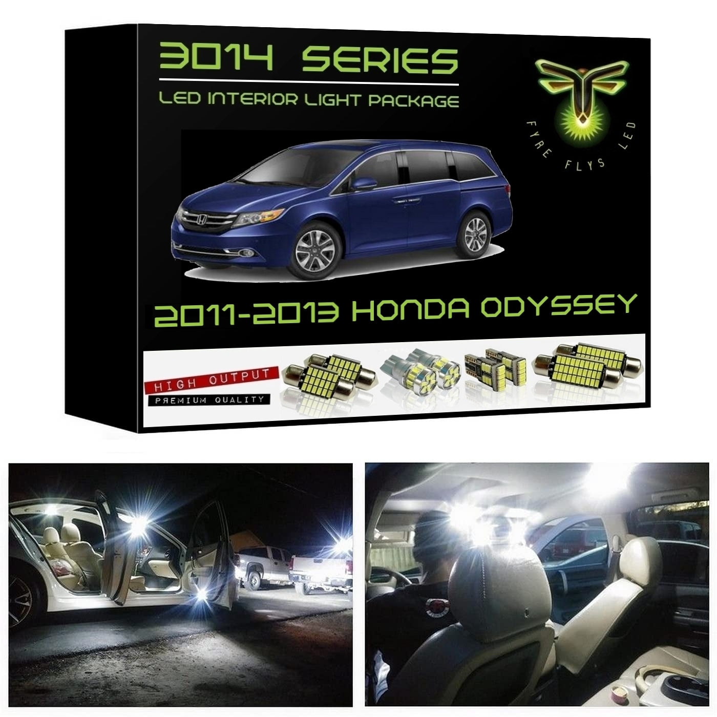 2011-2013 Honda Odyssey Super Bright 3014 Series LED interior light kit