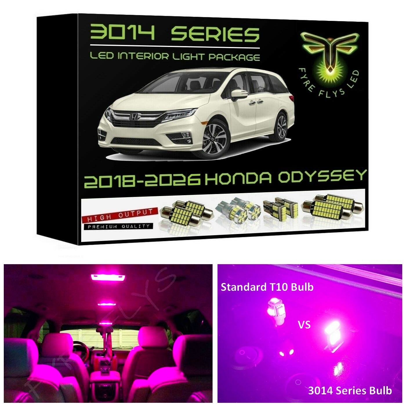 2018-2026 Honda Odyssey Ultra Bright LED interior light kit 3014 Series