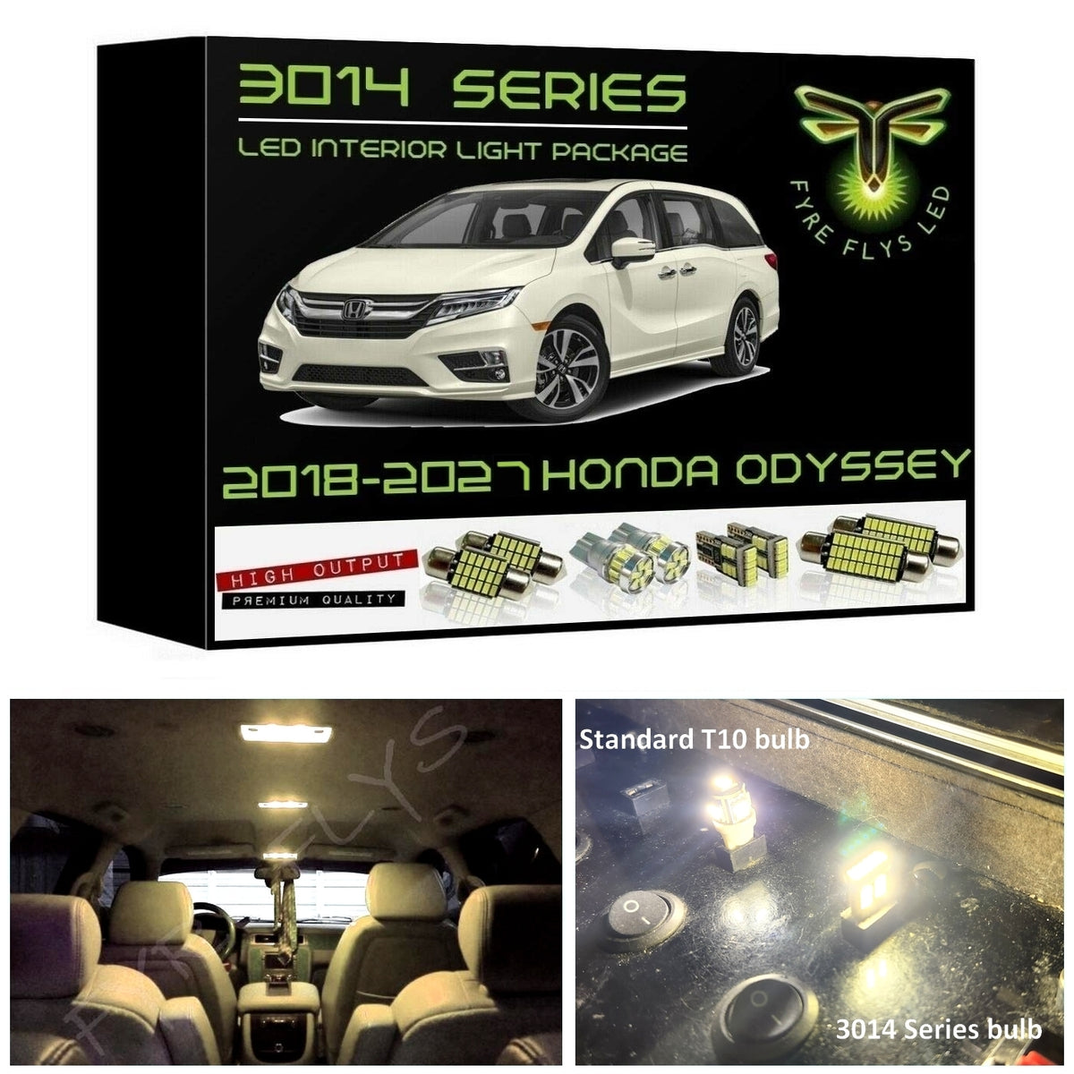 2018-2027 Honda Odyssey Ultra Bright LED interior light kit 3014 Series