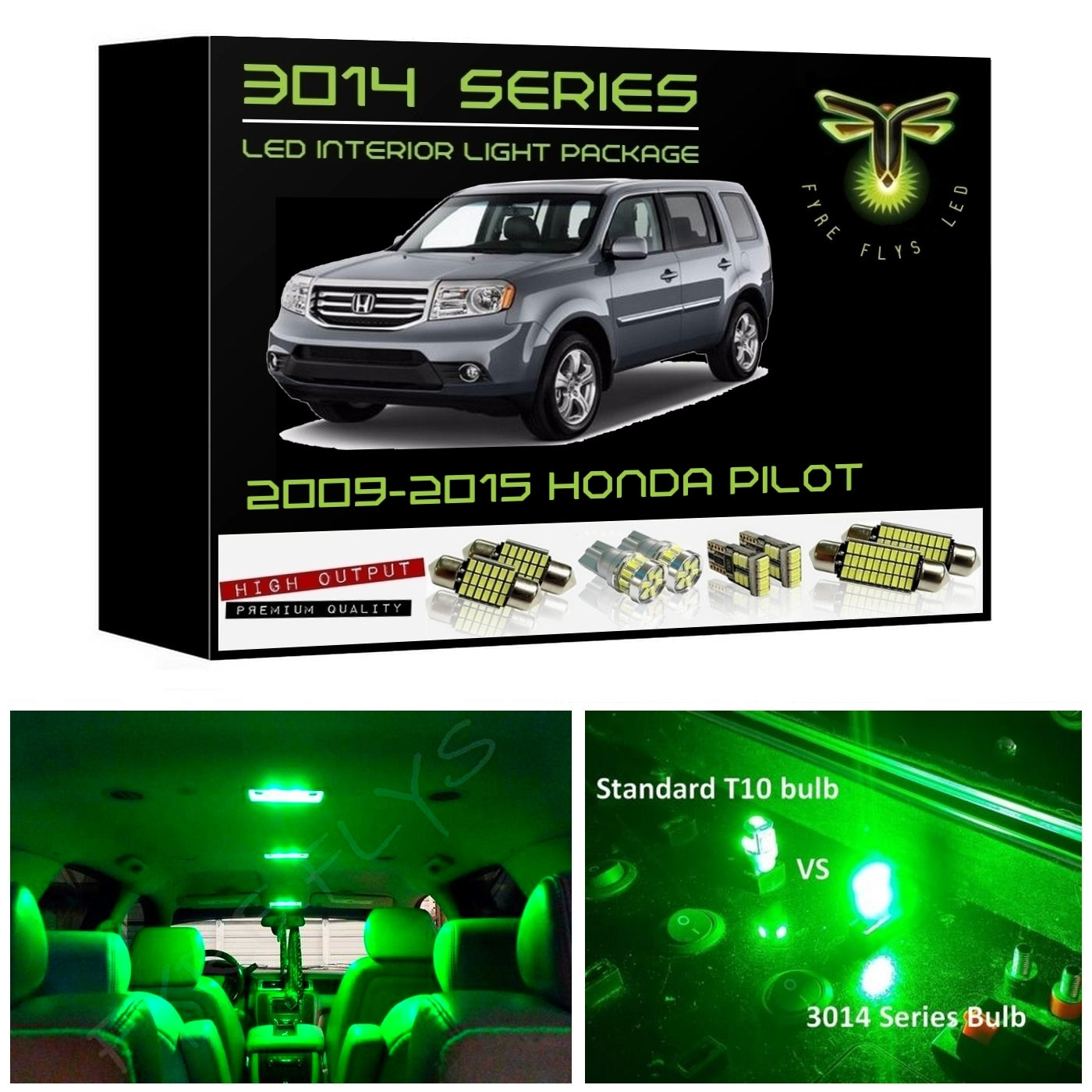 2009-2015 Honda Pilot Super Bright 3014 Series LED interior light kit