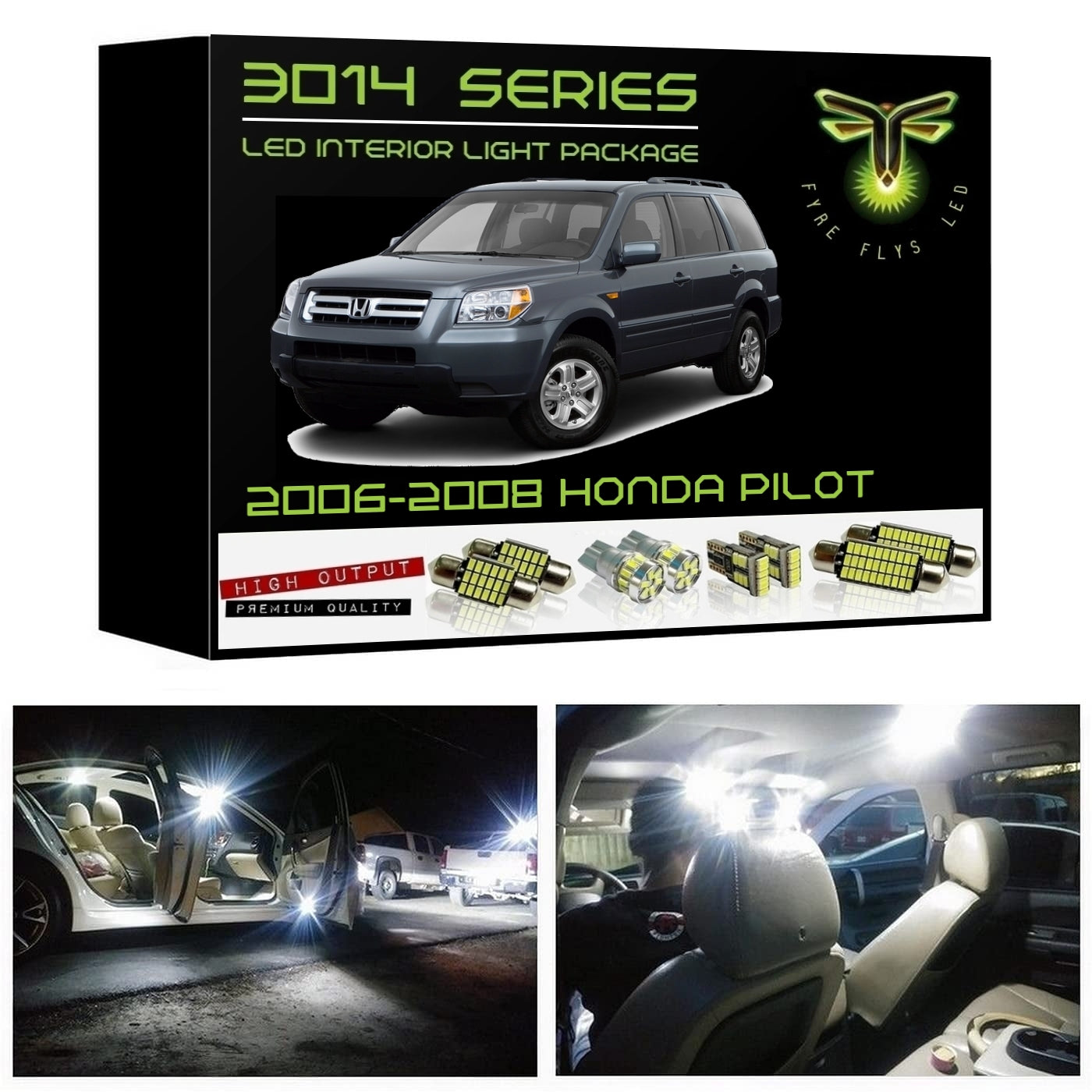2006-2008 Honda Pilot Super Bright 3014 Series LED interior light kit