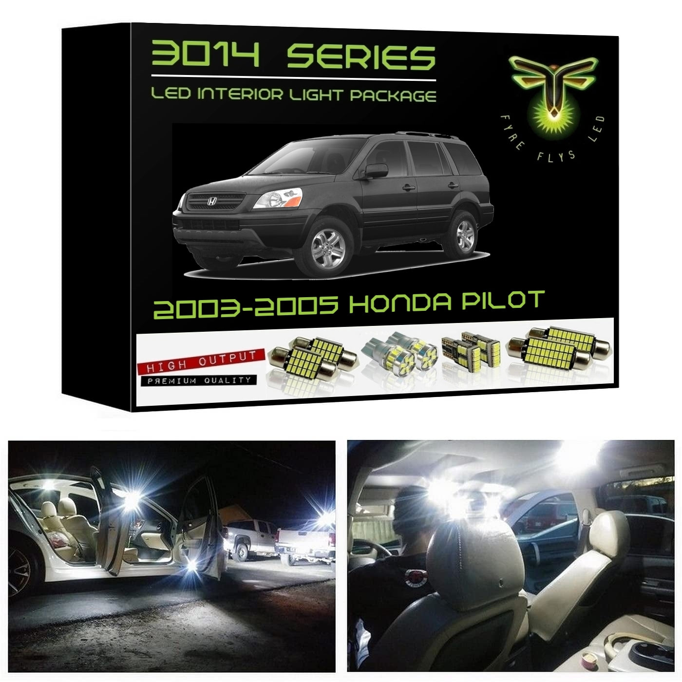 2003-2005 Honda Pilot Super Bright 3014 Series LED interior light kit
