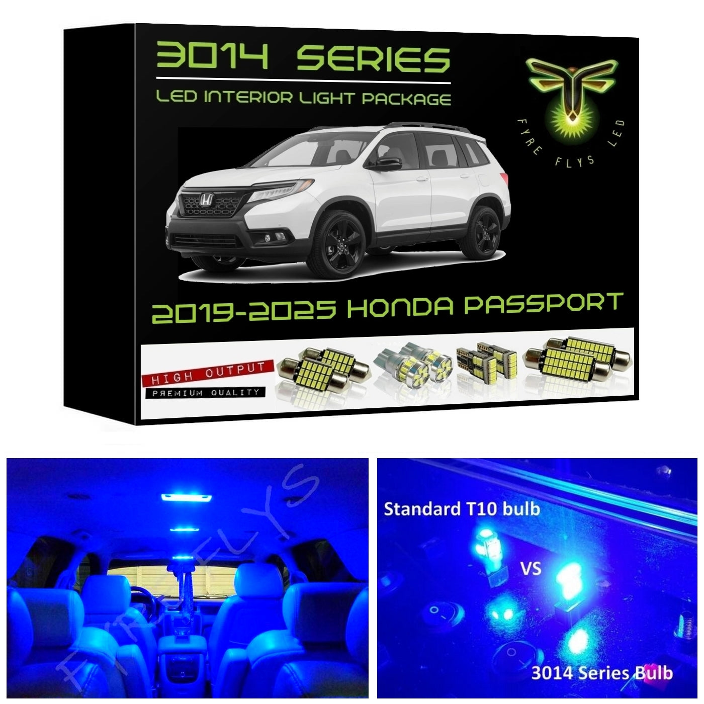 2019-2025 Honda Passport Super Bright 3014 Series LED interior light kit