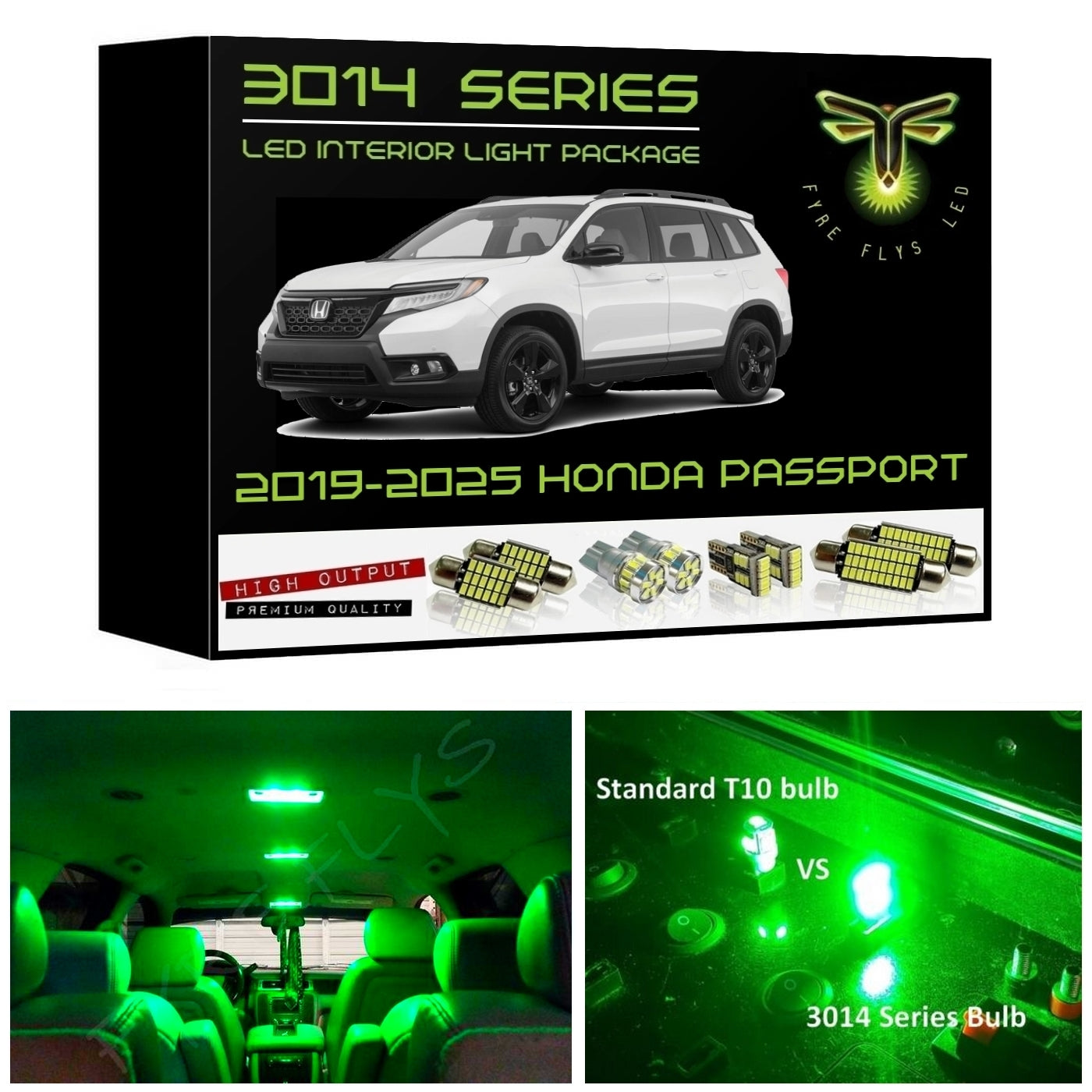 2019-2025 Honda Passport Super Bright 3014 Series LED interior light kit