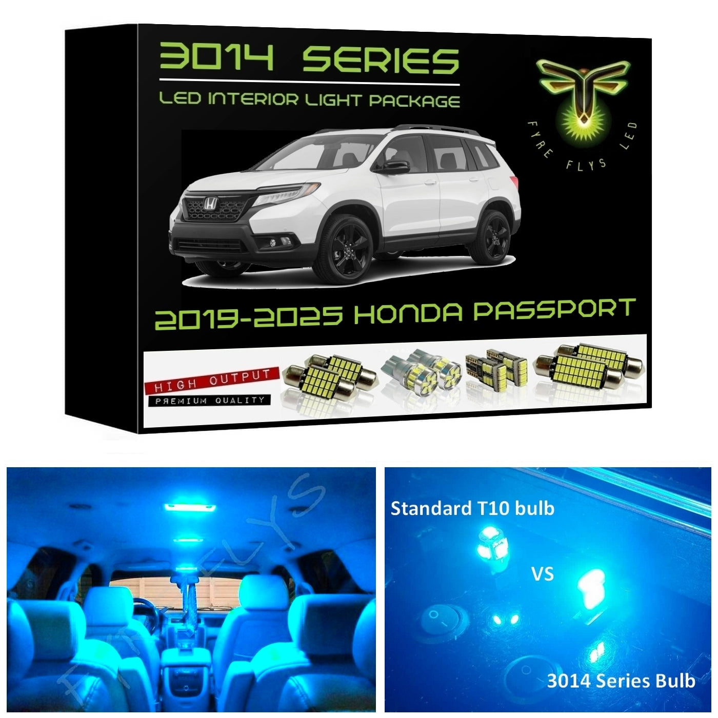 2019-2025 Honda Passport Super Bright 3014 Series LED interior light kit
