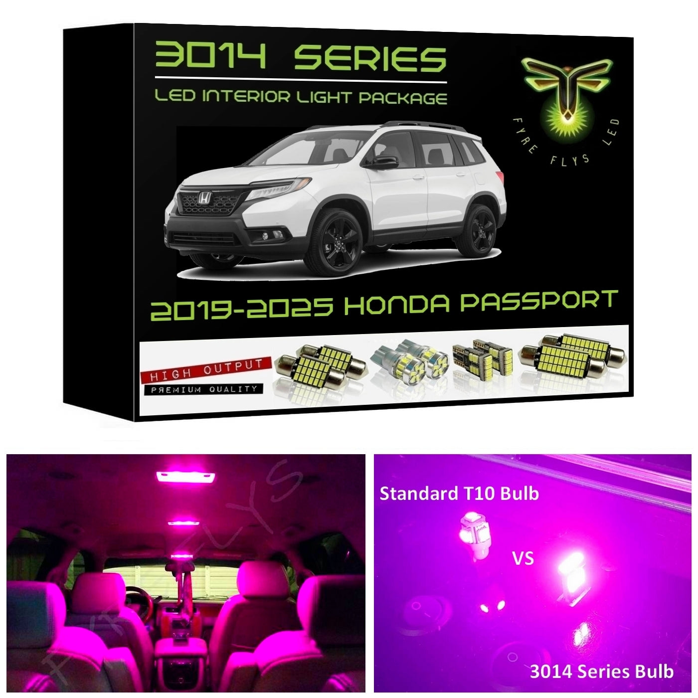 2019-2025 Honda Passport Super Bright 3014 Series LED interior light kit