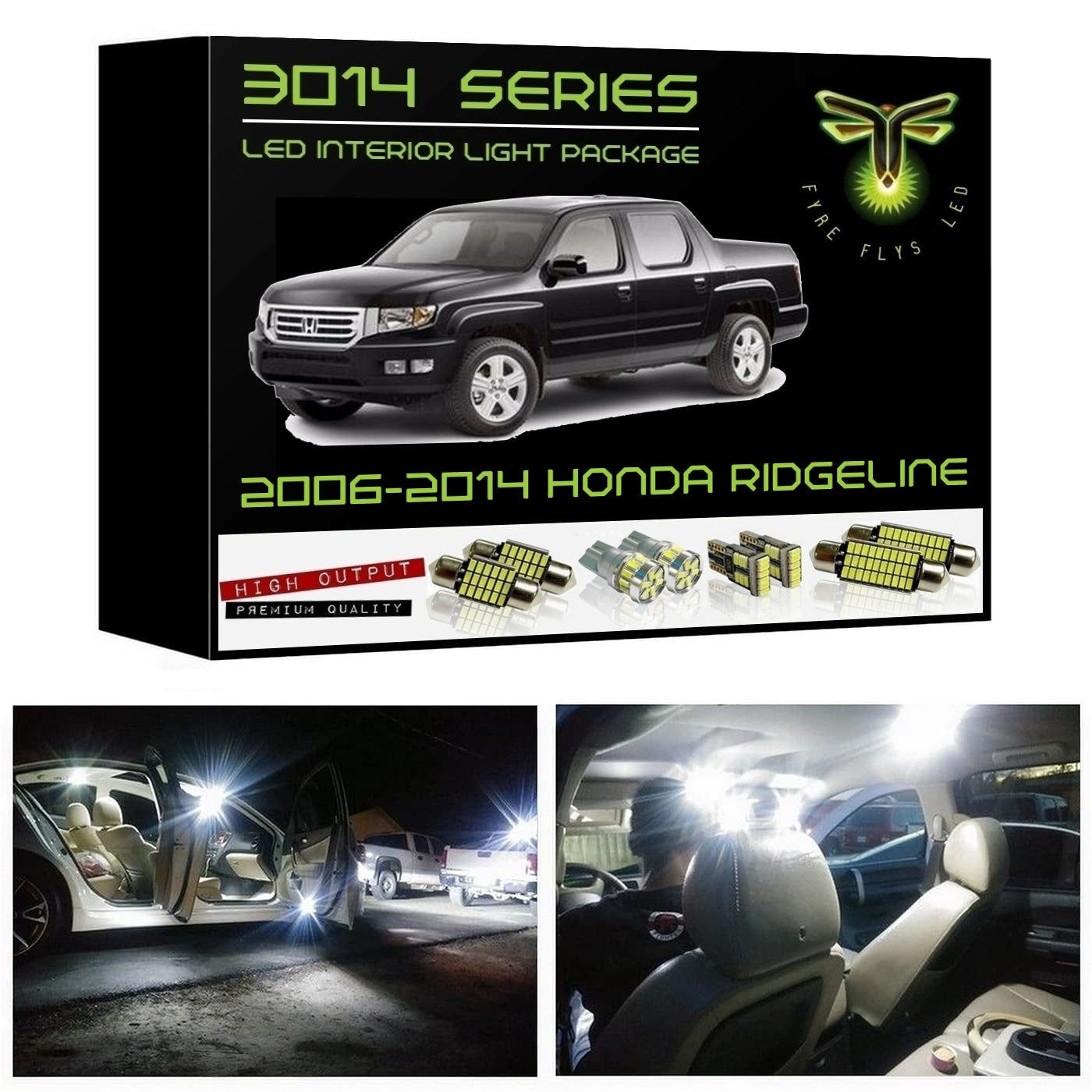 2006-2014 Honda Ridgeline Super Bright 3014 Series LED interior light kit