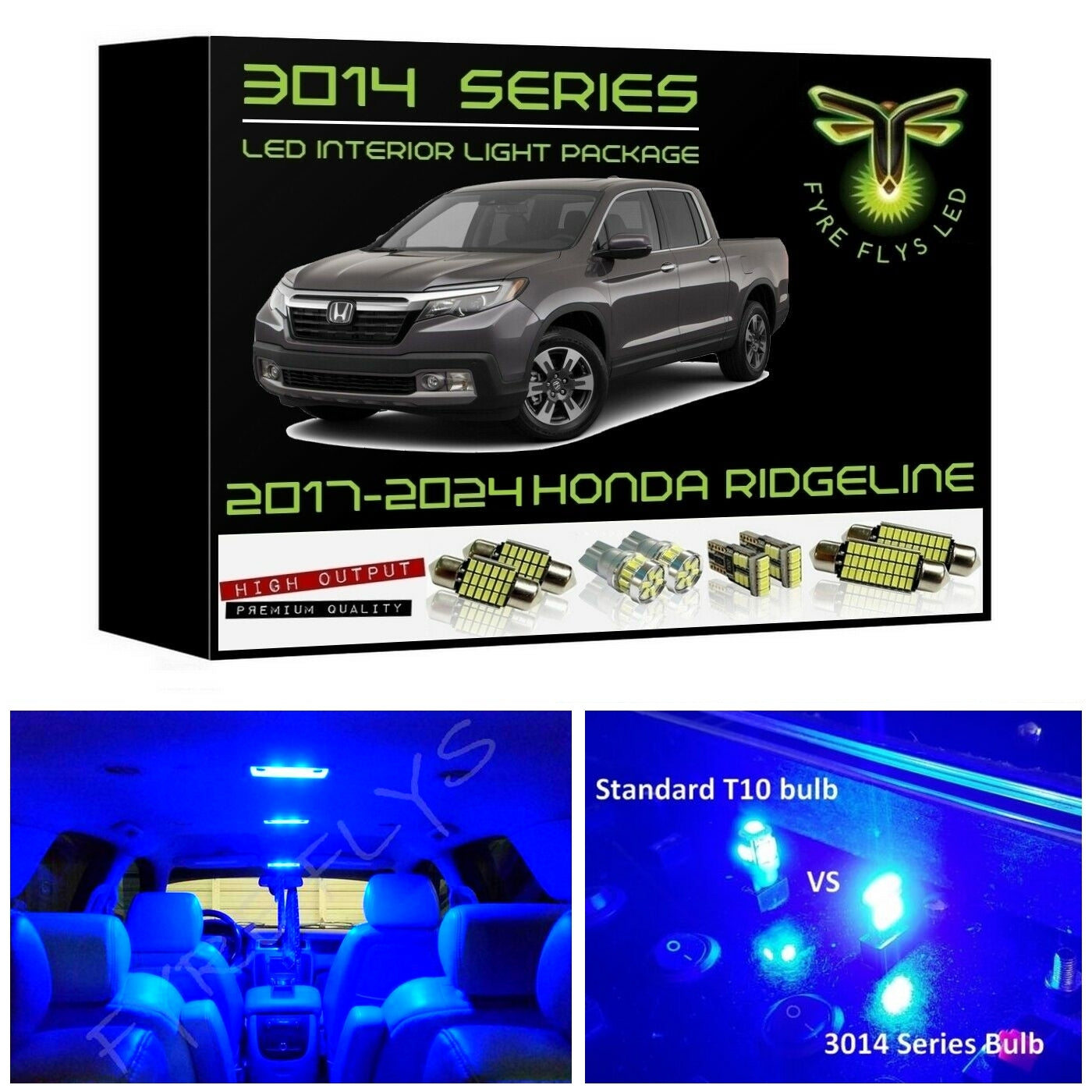 2017-2024 Honda Ridgeline Super bright 3014 Series LED interior light kit