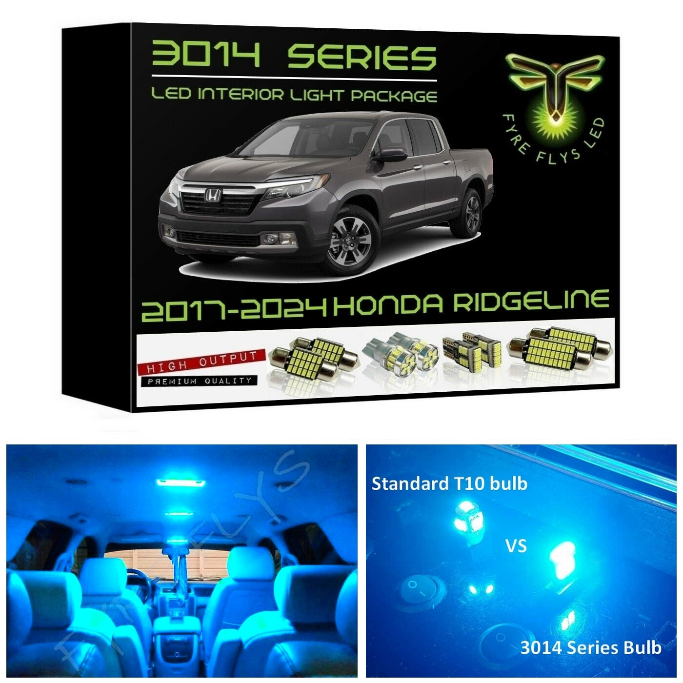 2017-2024 Honda Ridgeline Super bright 3014 Series LED interior light kit
