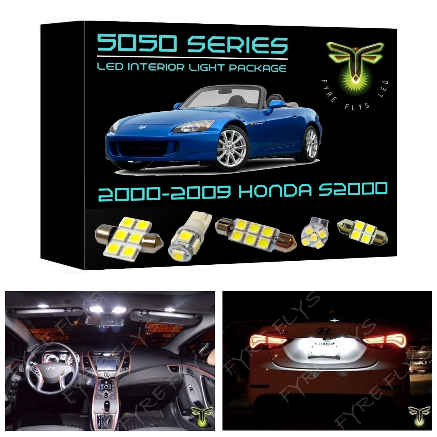 2000-2009 Honda S2000 S2K LED interior light kit 5050 Series