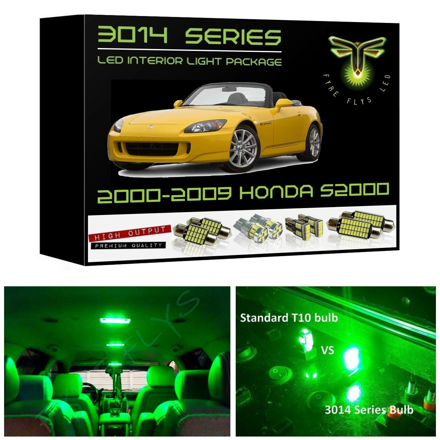 2000-2009 Honda S2000 S2K Super Bright 3014 Series LED interior light kit