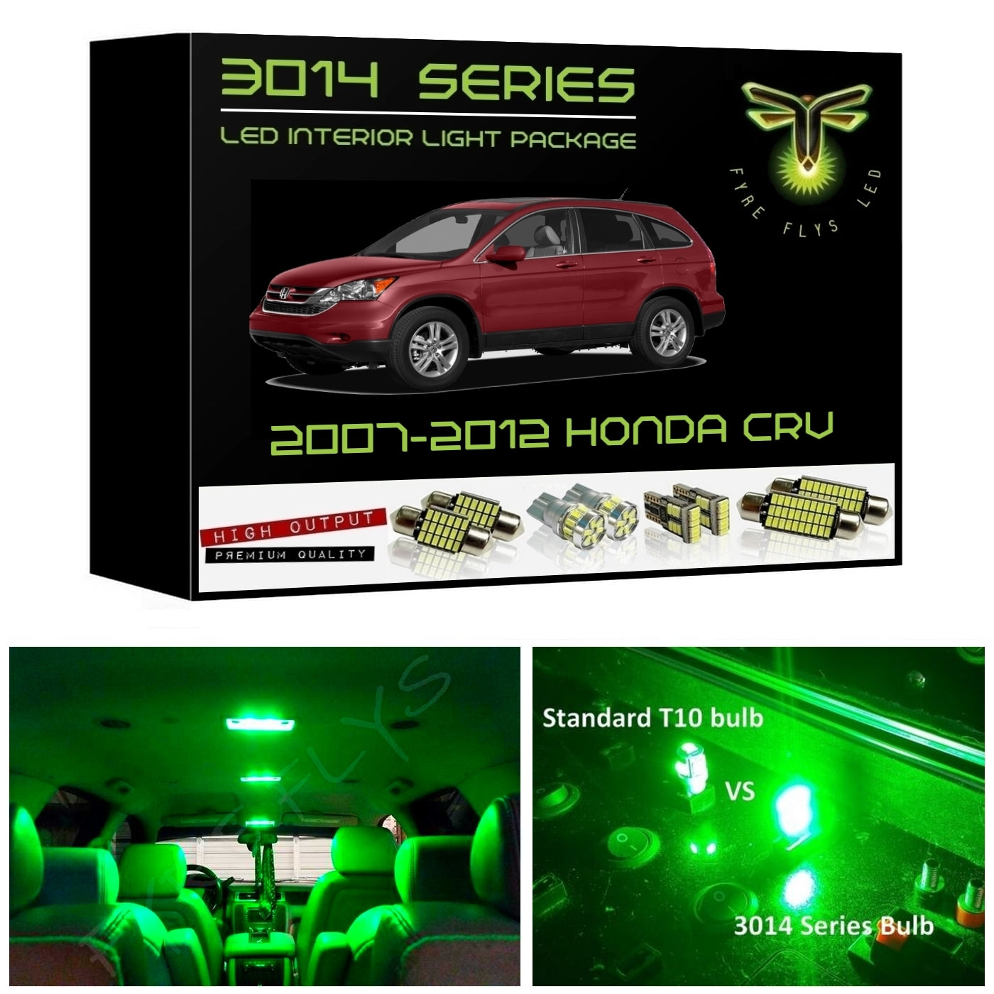 2007-2012 Honda CR-V Super Bright 3014 Series LED interior light kit
