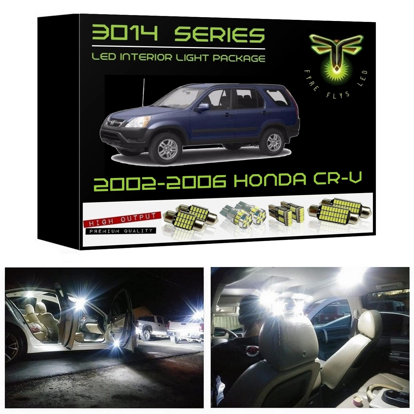 2002-2006 Honda CR-V Super Bright 3014 Series LED interior light kit
