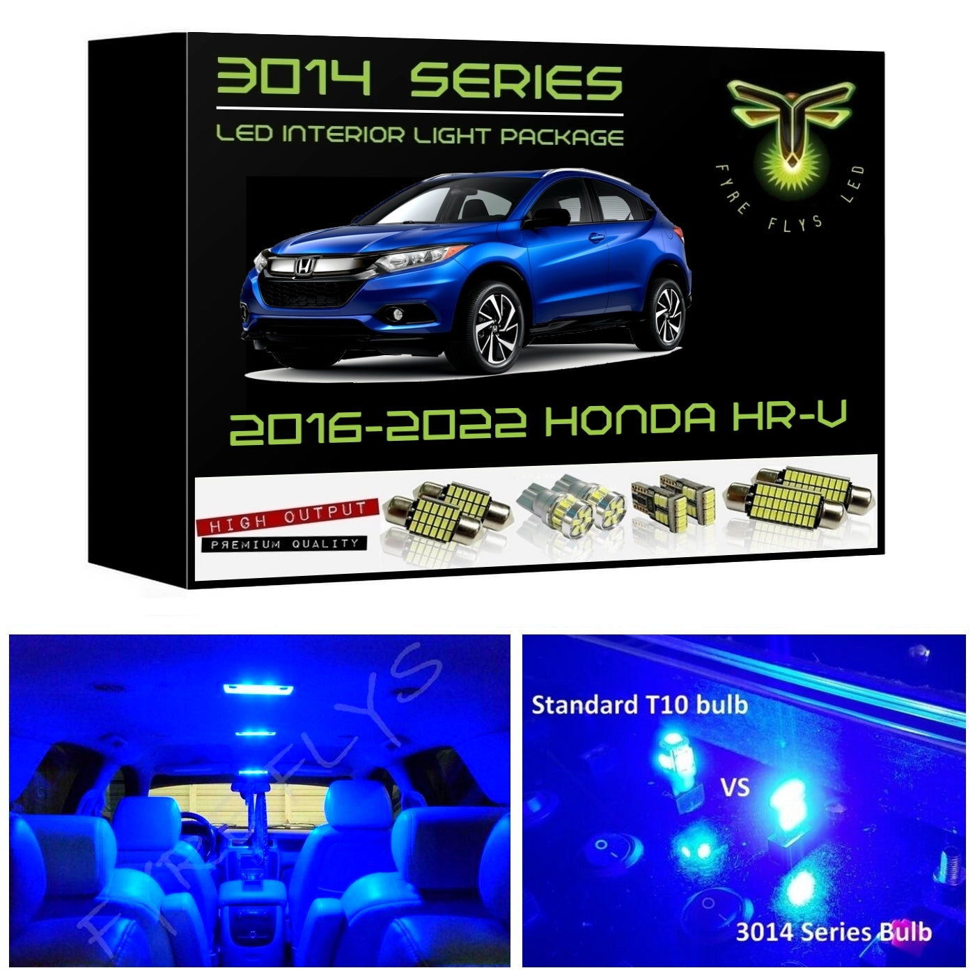 2016-2022 Honda HR-V Super Bright 3014 Series LED interior light kit