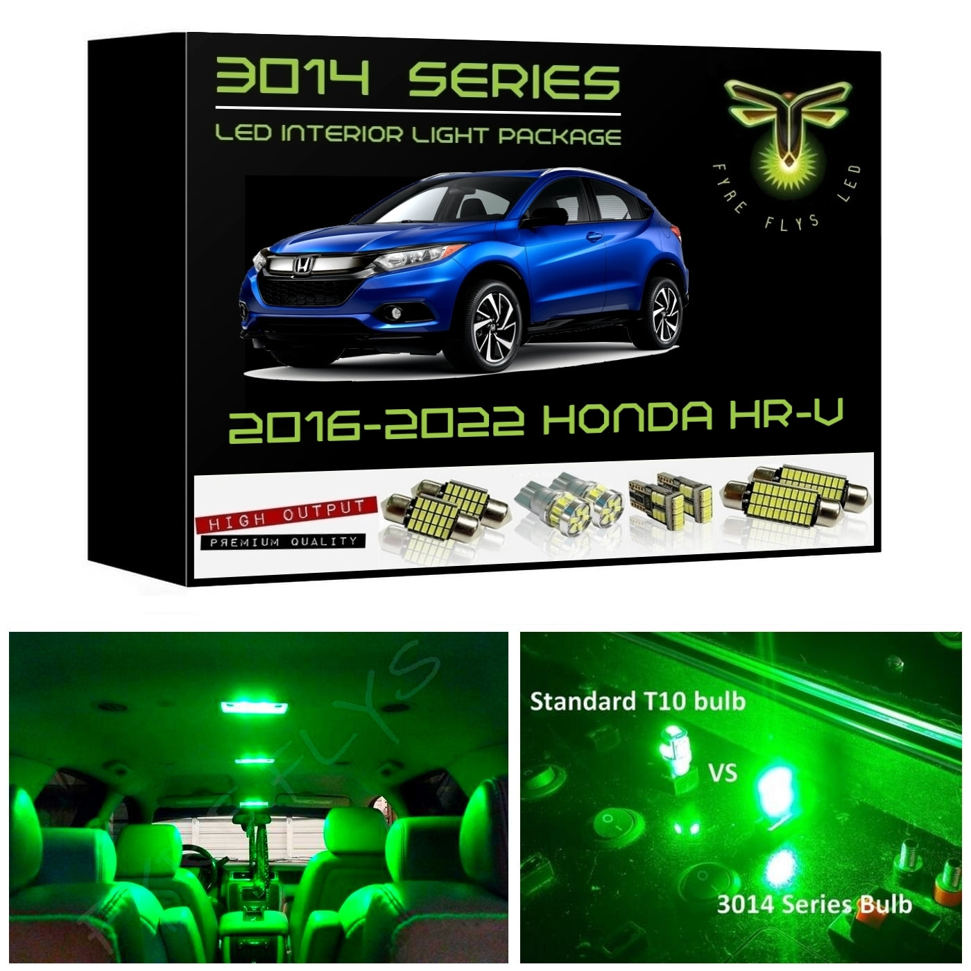 2016-2022 Honda HR-V Super Bright 3014 Series LED interior light kit
