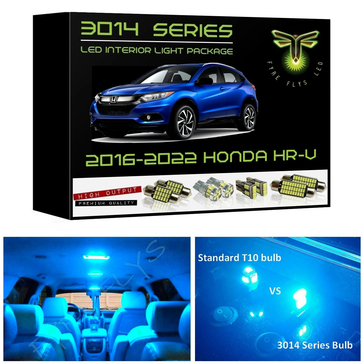 2016-2022 Honda HR-V Super Bright 3014 Series LED interior light kit