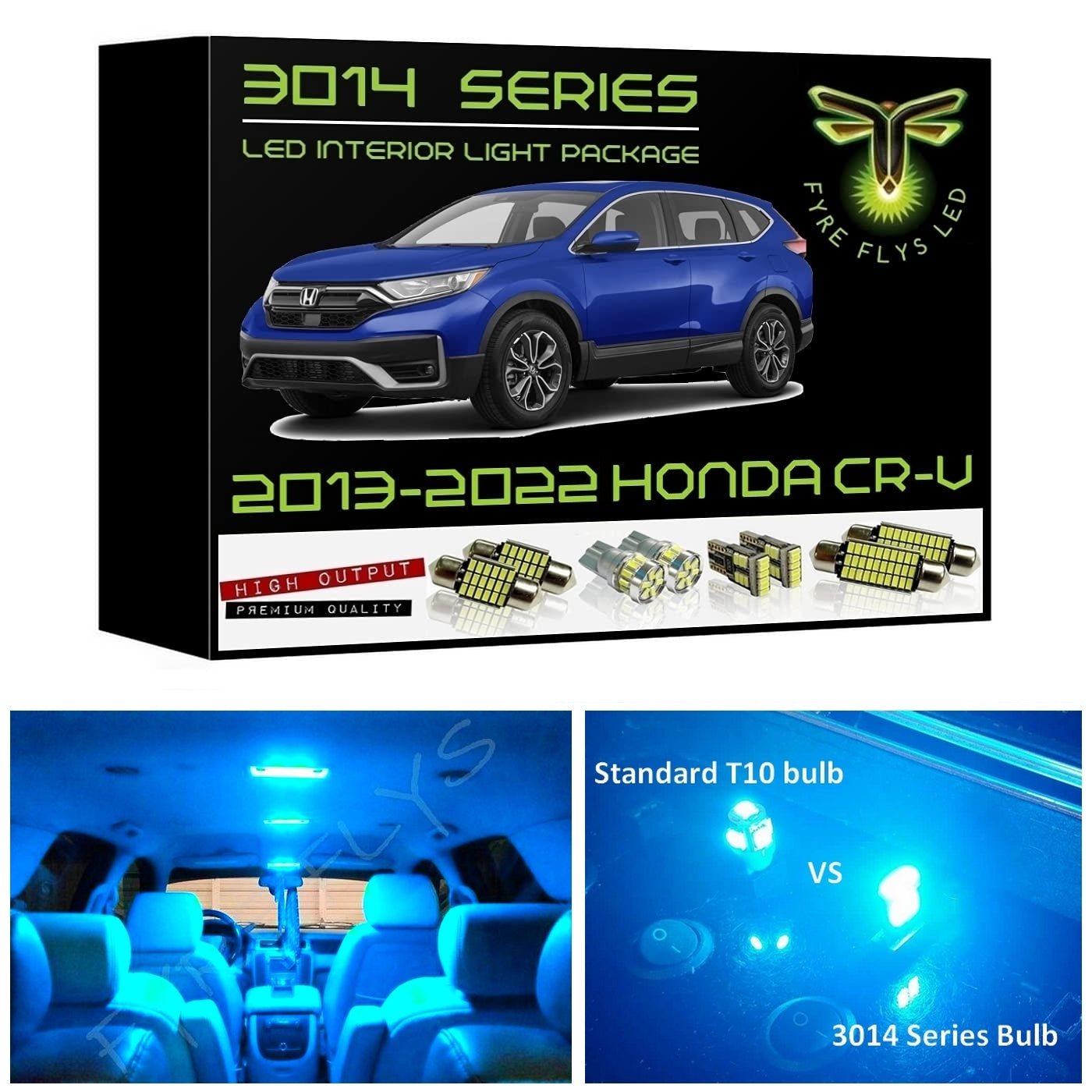2013-2022 Honda CR-V Super Bright 3014 Series LED interior light kit