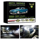 1988-1991 Honda Civic Ultra Bright LED interior light kit 3014 for Sedan, Hatchback, CRX or Wagon