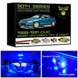 1988-1991 Honda Civic Super Bright 3014  Series LED interior light kit for Sedan, Hatchback, CRX or Wagon