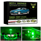 1988-1991 Honda Civic Super Bright 3014  Series LED interior light kit for Sedan, Hatchback, CRX or Wagon