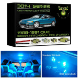 1988-1991 Honda Civic Super Bright 3014  Series LED interior light kit for Sedan, Hatchback, CRX or Wagon
