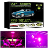 1988-1991 Honda Civic Super Bright 3014  Series LED interior light kit for Sedan, Hatchback, CRX or Wagon