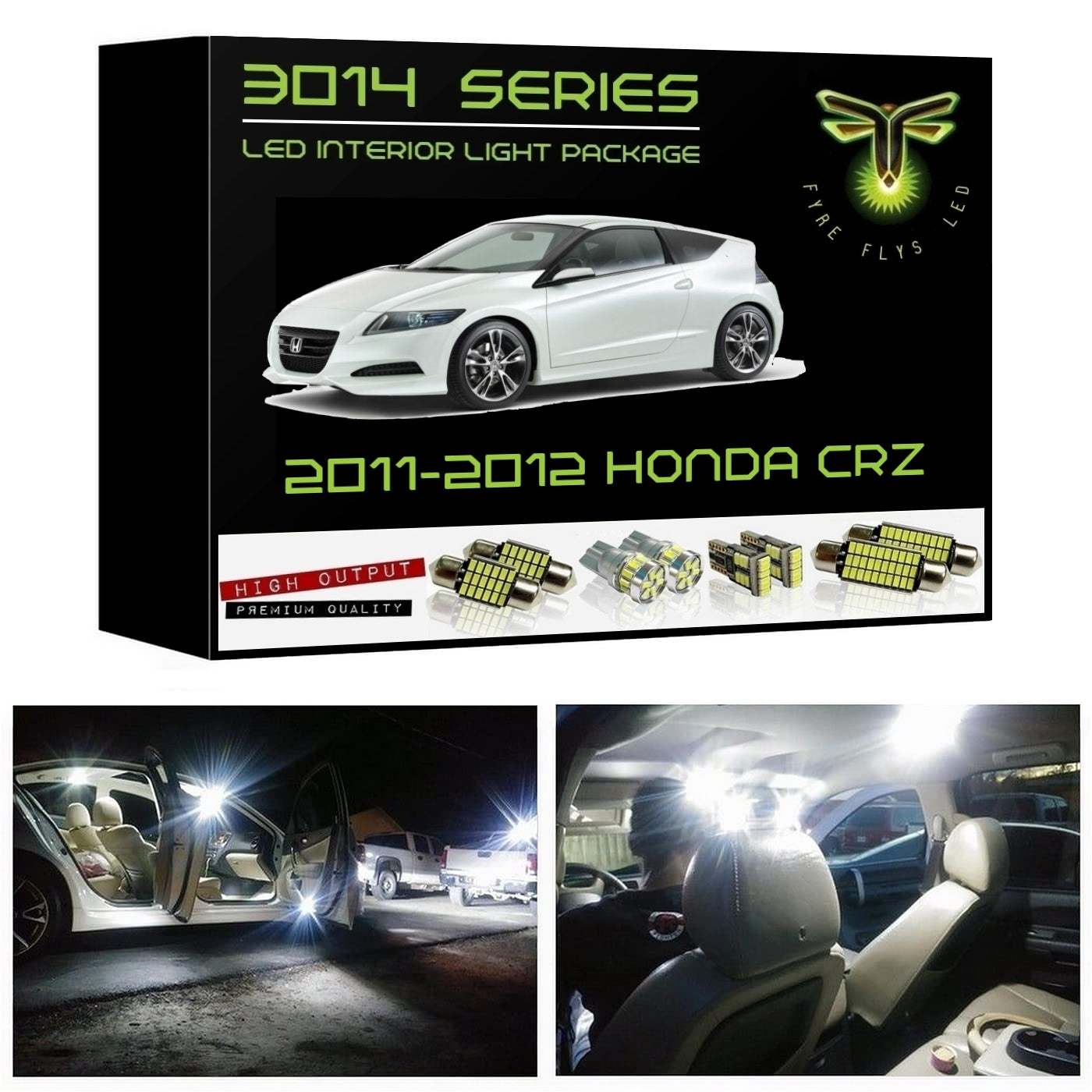 2011-2012 Honda CR-Z CRZ Super Bright 3014 Series LED interior light kit