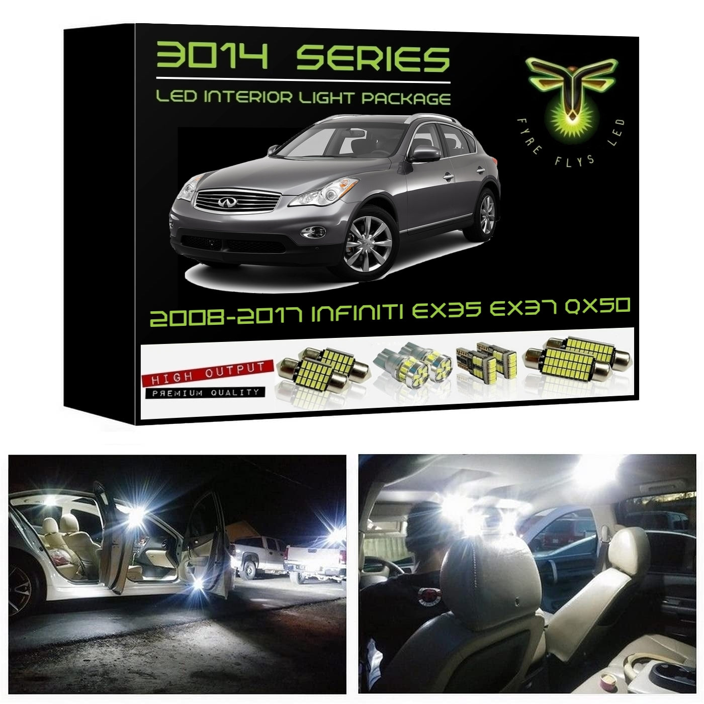 2008-2017 Infiniti EX35 / EX37 / QX50 Super Bright LED interior light kit 3014 Series