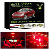 2003-2006 Infiniti G35 Sedan Super Bright 3014 Series LED interior light kit