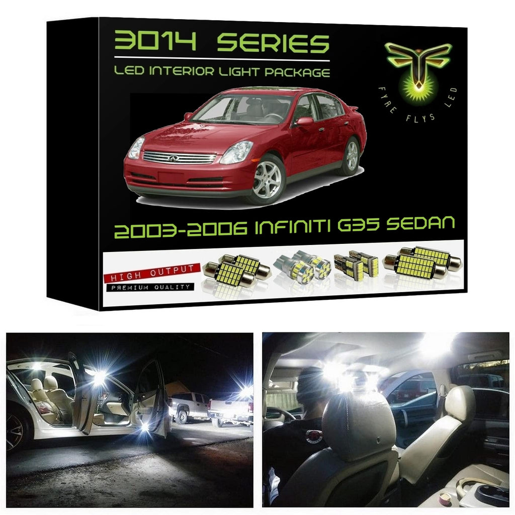 2003-2006 Infiniti G35 Sedan Super Bright 3014 Series LED interior light kit