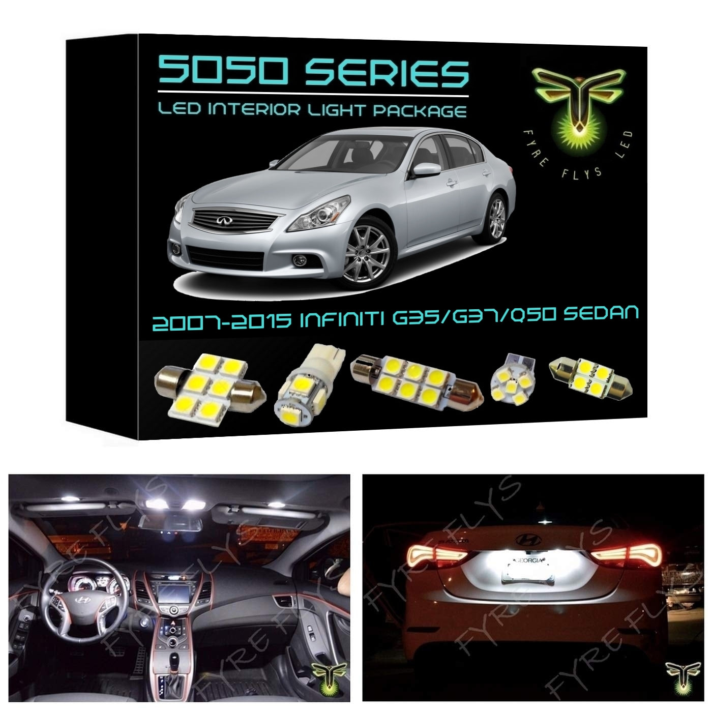 2007-2015 Infiniti G35/G37/Q50 Sedan LED interior light kit 5050 Series
