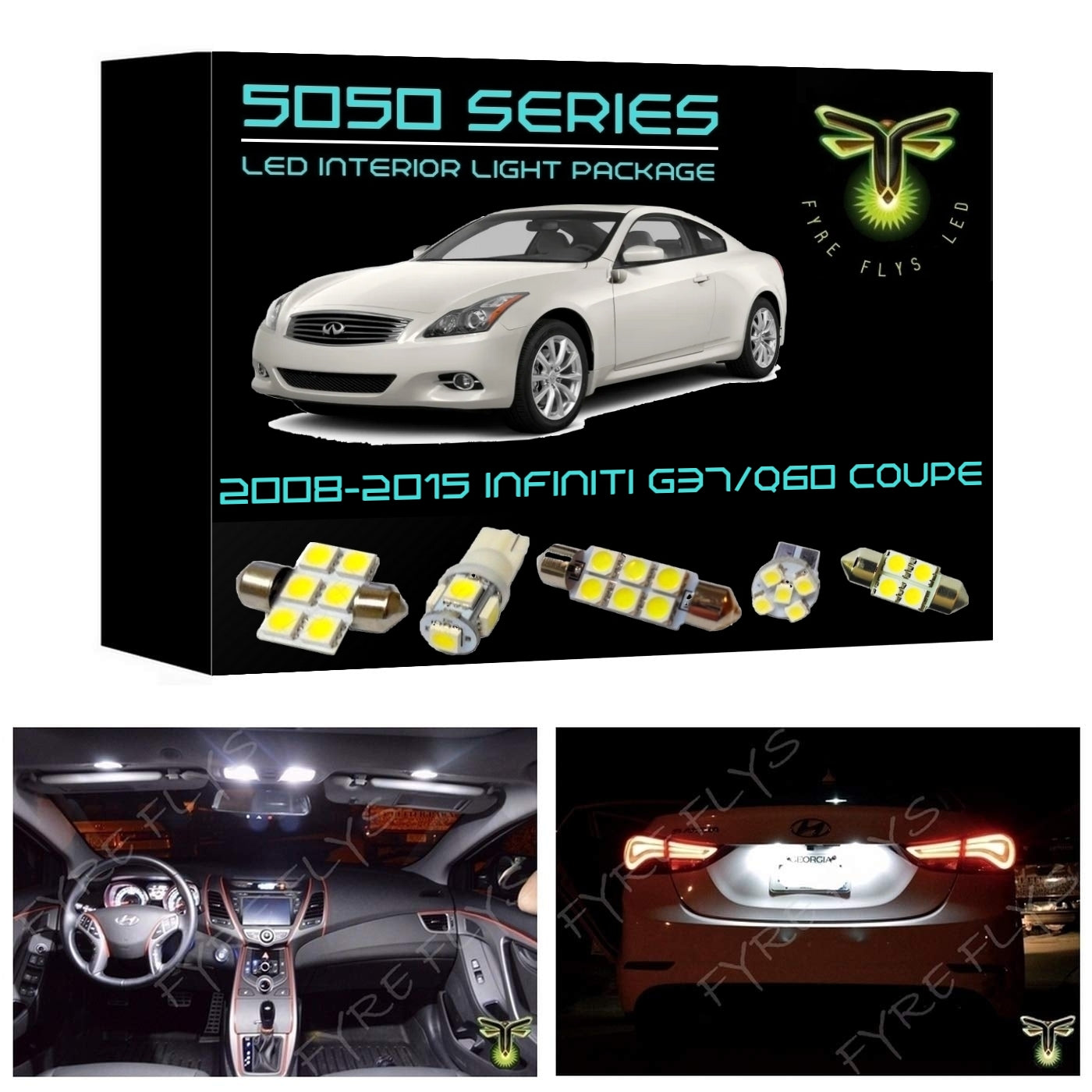 2008-2015 Infiniti G37/Q60 Coupe LED interior light kit 5050 Series