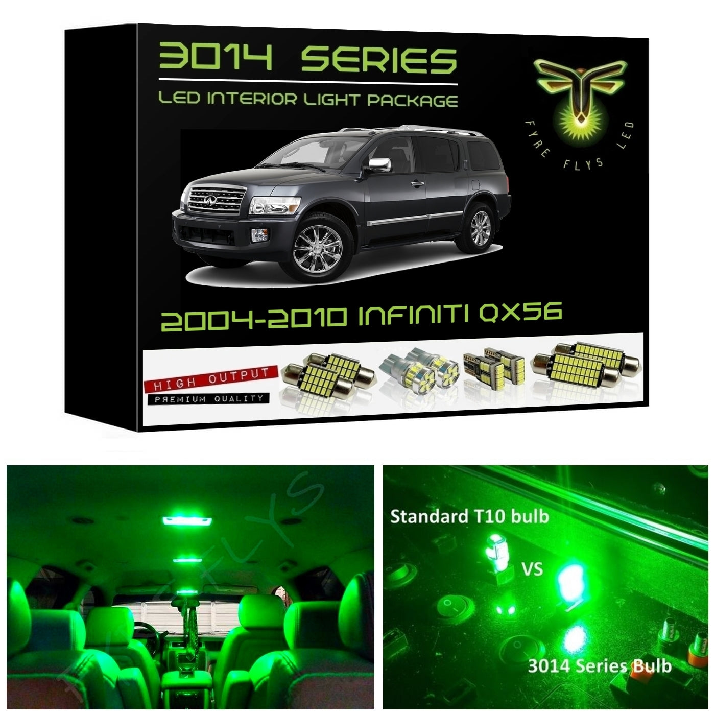 2004-2010 Infiniti QX56 Super Bright LED interior light kit 3014 Series